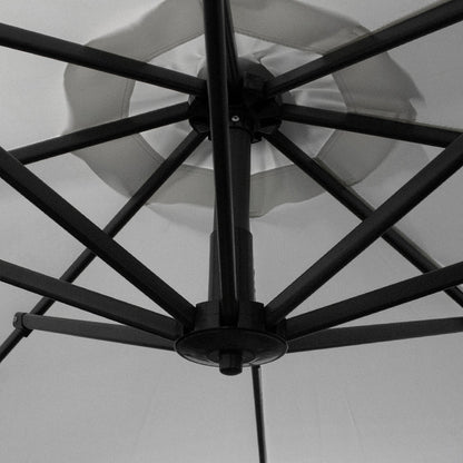 Sombrilla Hanna gris claro con base